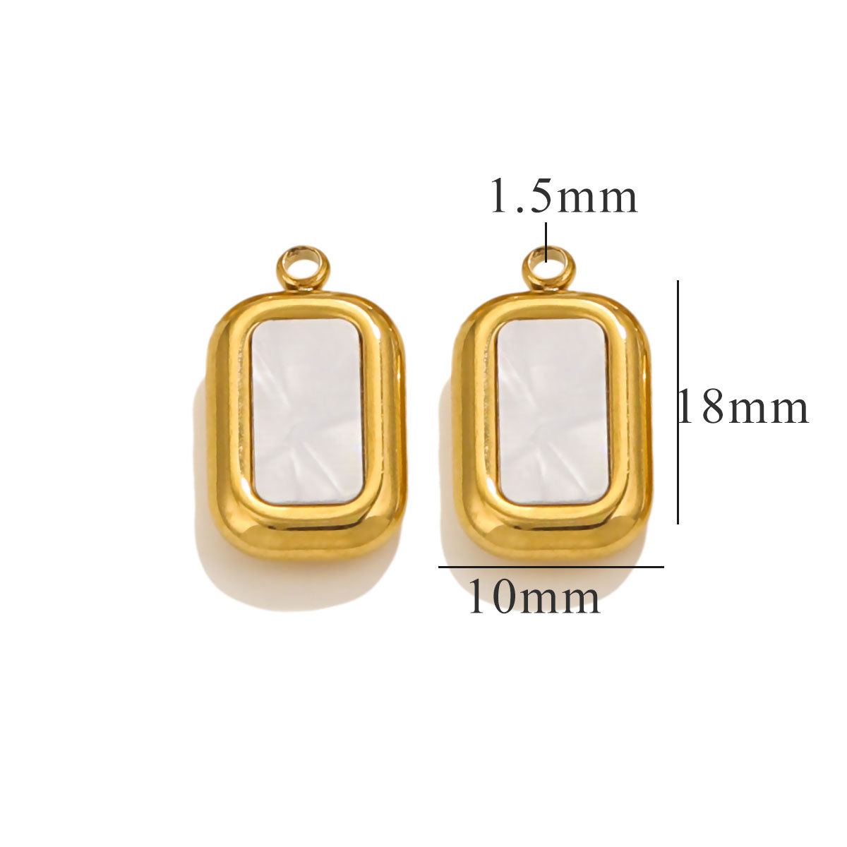 Gold color / 1 Piece Simple Retro Style Rectangle Shape Stainless Steel  Gold Color Women's Pendant Picture6